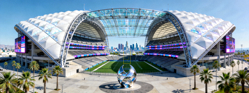 洛杉矶SoFi体育场外部全景照片
